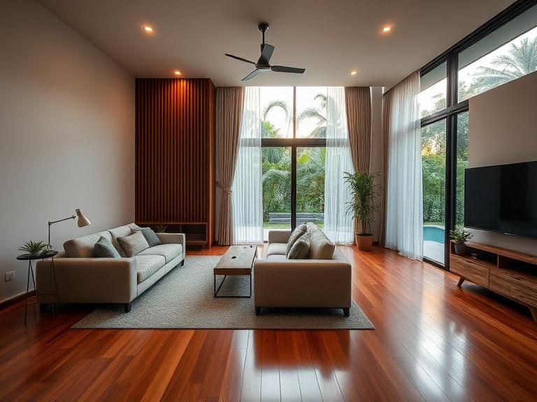 Renovated semi-detached living room in Cheras