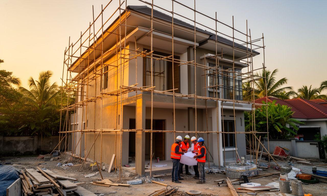 Renovation site in the Klang Valley at first light