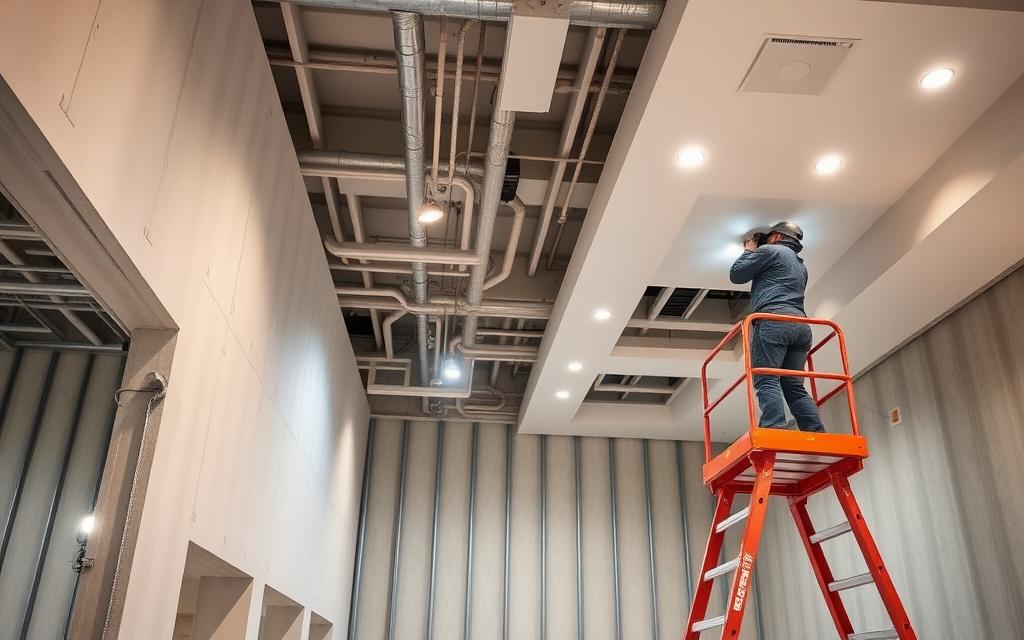 Retail unit interior fit-out in progress